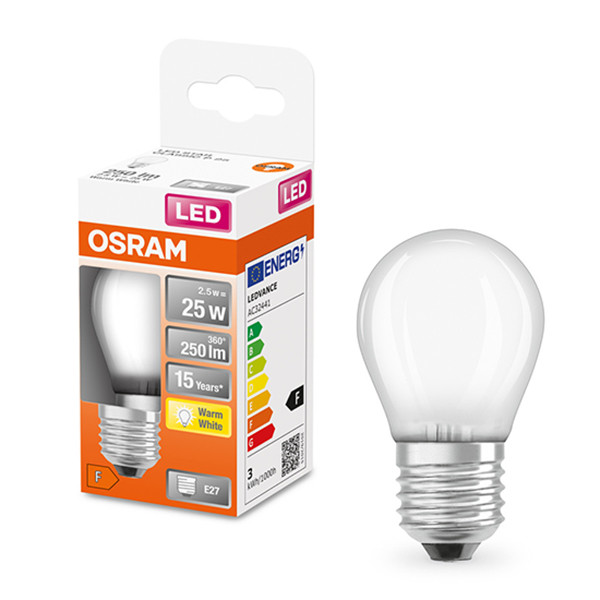 Osram LED lamp E27 | Kogel P45 | Mat | 2700K | 2.5W (25W)  LOS00194 - 1