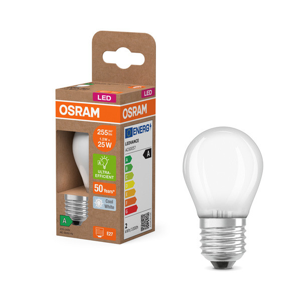 Osram LED lamp E27 | Kogel P45 | Ultra Efficient | Mat | 4000K | 1.2W (25W) LOS00932 - 1