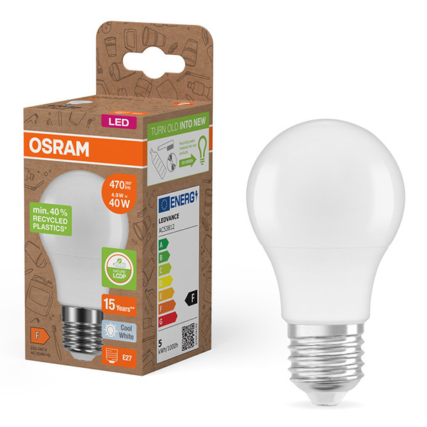 Osram LED lamp E27 | Peer A55 | Mat | 4000K | 4.9W (40W)  LOS01271 - 1