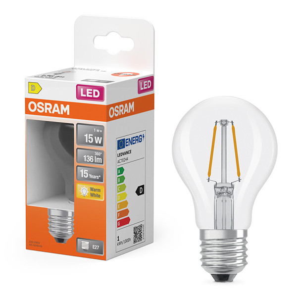 Osram LED lamp E27 | Peer A60 | Filament | 2700K | 1W (15W) LOS01819 - 1