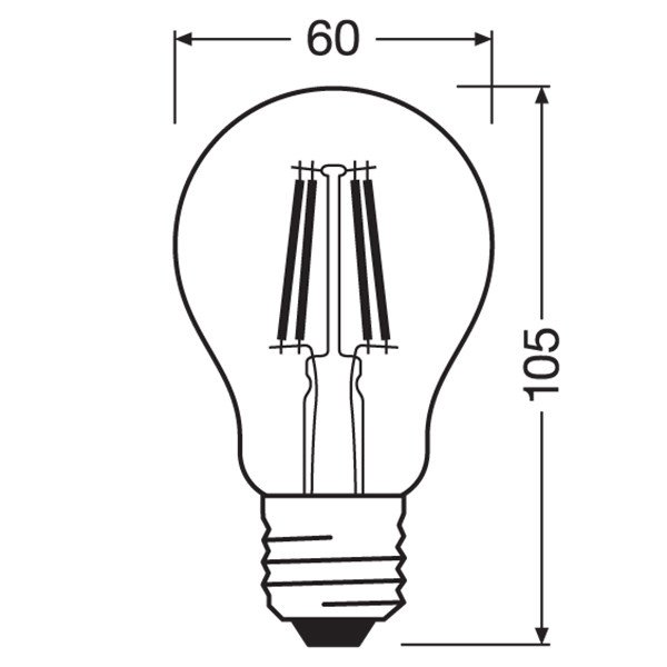 Osram LED lamp E27 | Peer A60 | Filament | 2700K | Dimbaar | 3.4W (40W) LOS01797 - 2