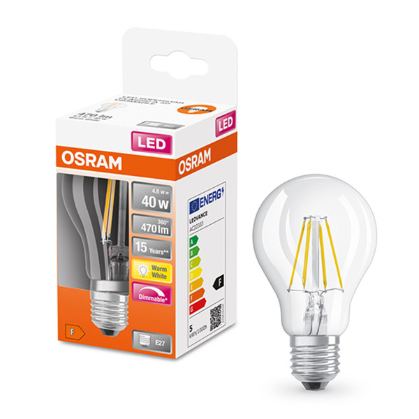 Osram LED lamp E27 | Peer A60 | Filament | 2700K | Helder | Dimbaar | 4.8W (40W)  LOS00026 - 1