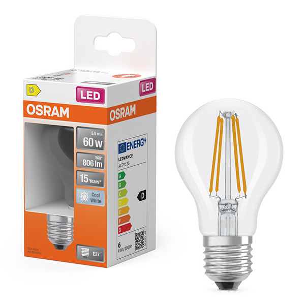 Osram LED lamp E27 | Peer A60 | Filament | 4000K | 5.9W (60W) LOS01829 - 1