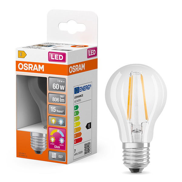 Osram LED lamp E27 | Peer A60 | Filament | Helder | 2700-4000K | 7W (60W)  LOS01657 - 1