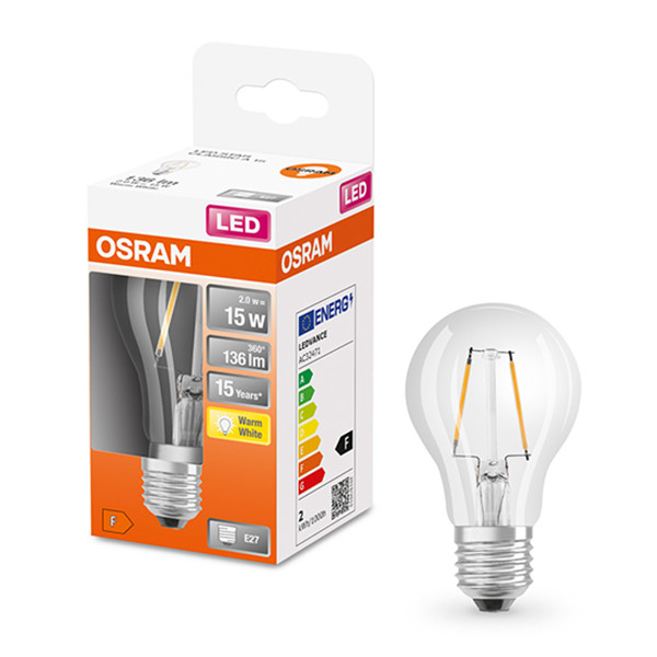 Osram LED lamp E27 | Peer A60 | Filament | Helder | 2700K | 1.5W (15W)  LOS00068 - 1