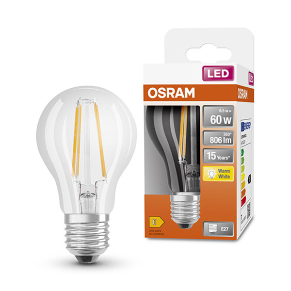 Osram LED lamp E27 | Peer A60 | Filament | Helder | 2700K | 6.5W (60W)  LOS00076 - 1