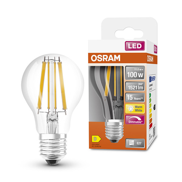 Osram LED lamp E27 | Peer A60 | Filament | Helder | 2700K | Dimbaar | 11W (100W)  LOS00034 - 1