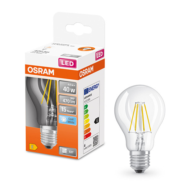 Osram LED lamp E27 | Peer A60 | Filament | Helder | 4000K | 4W (40W)  LOS00074 - 1