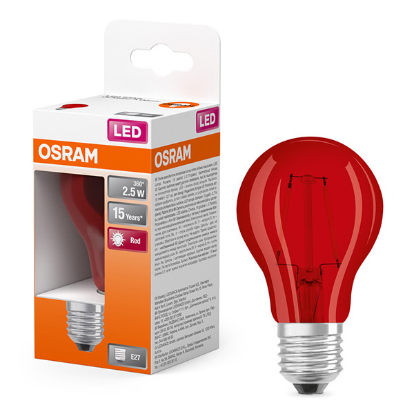Osram LED lamp E27 | Peer A60 | Filament | Rood | 1000K | 2.5W (7W)  LOS01683 - 1
