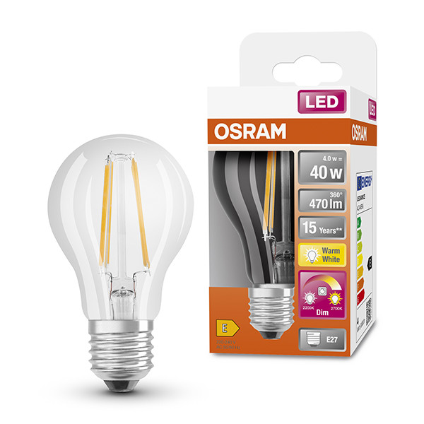 Osram LED lamp E27 | Peer A60 | GlowDim | Filament | 2200-2700K | Dimbaar |  4W (40W)  LOS00360 - 1