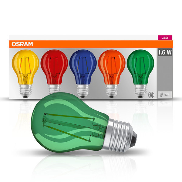 Osram LED lamp E27 | Peer A60 | Helder | Multicolor | 1.6W LOS02645 - 1