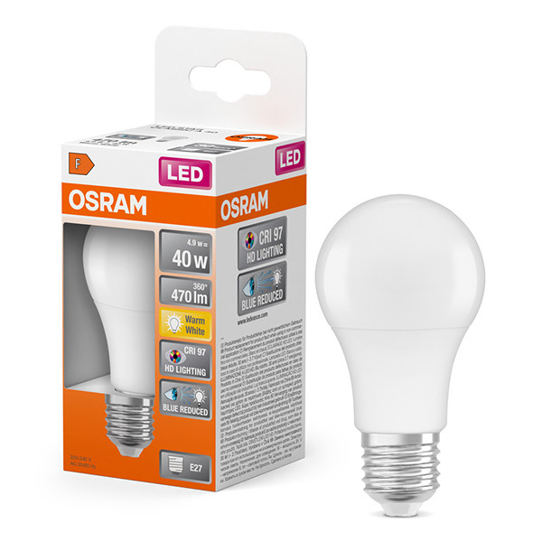 Osram LED lamp E27 | Peer A60 | Mat | 2700K | CRI 97 | 4.9W (40W) LOS02373 - 1