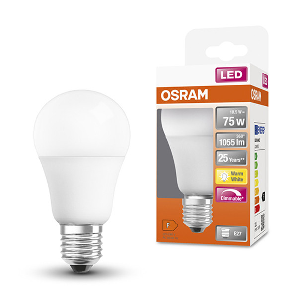 Osram LED lamp E27 | Peer A60 | Mat | 2700K | Dimbaar | 10.5W (75W)  LOS00062 - 1