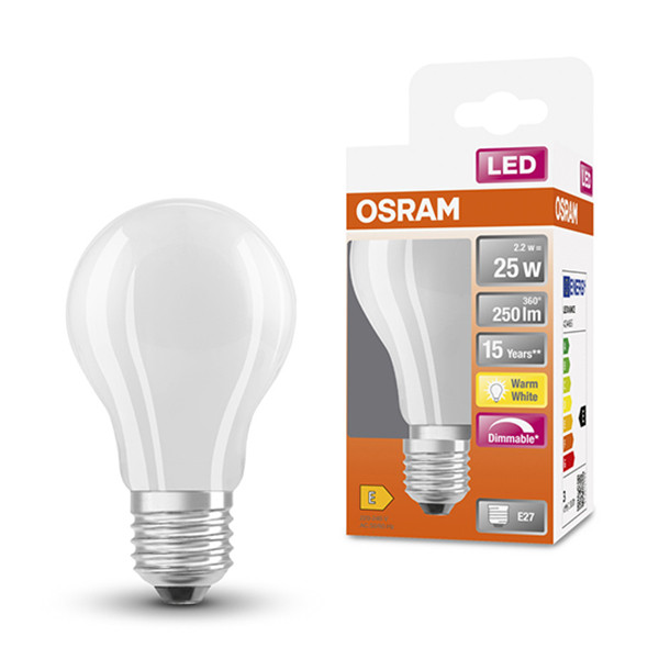Osram LED lamp E27 | Peer A60 | Mat | 2700K | Dimbaar | 2.2W (25W)  LOS00038 - 1