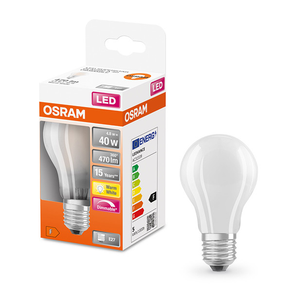 Osram LED lamp E27 | Peer A60 | Mat | 2700K | Dimbaar | 4.8W (40W)  LOS00040 - 1