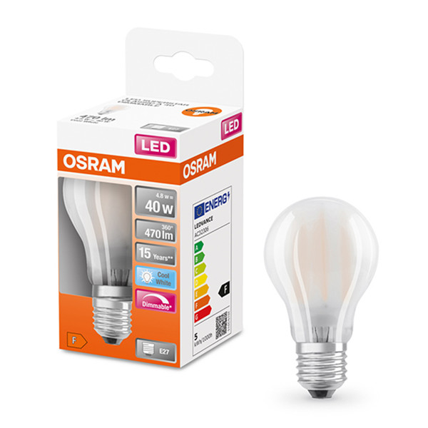 Osram LED lamp E27 | Peer A60 | Mat | 4000K | Dimbaar | 4.8W (40W)  LOS00042 - 1