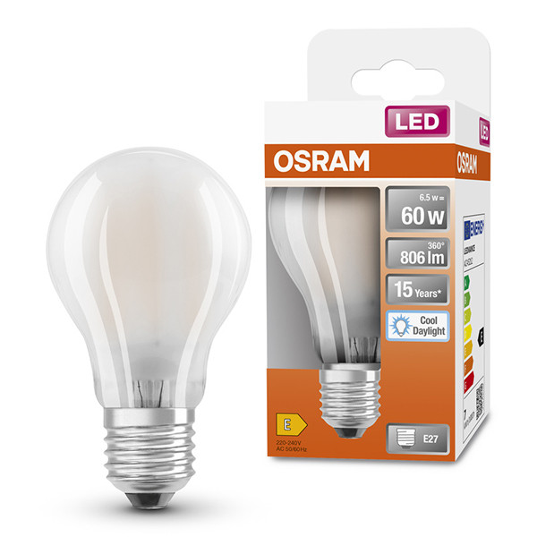 Osram LED lamp E27 | Peer A60 | Mat | 6500K | 6.5W (60W)  LOS01141 - 1
