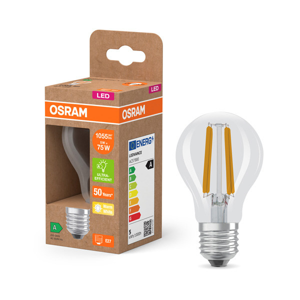 Osram LED lamp E27 | Peer A60 | Ultra Efficient | Filament | 2700K | 5W (75W) LOS00902 - 1