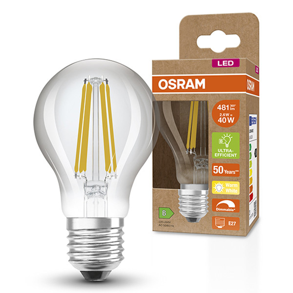 Osram LED lamp E27 | Peer A60 | Ultra Efficient | Filament | 2700K | Dimbaar | 2.6W (40W)  LOS00240 - 1