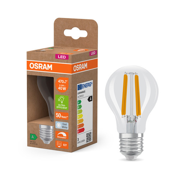 Osram LED lamp E27 | Peer A60 | Ultra Efficient | Filament | 4000K | Dimbaar | 2.2W (40W) LOS00876 - 1