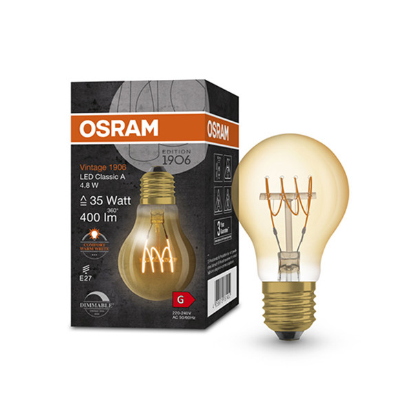 Osram LED lamp E27 | Peer A60 | Vintage 1906 Spiral | Goud | 2200K | Dimbaar | 4.8W (35W)  LOS00487 - 1