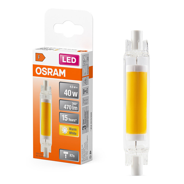 Osram LED lamp R7s | Staaflamp | 78mm | Helder | 2700K | 4.5W (40W)  LOS01777 - 1