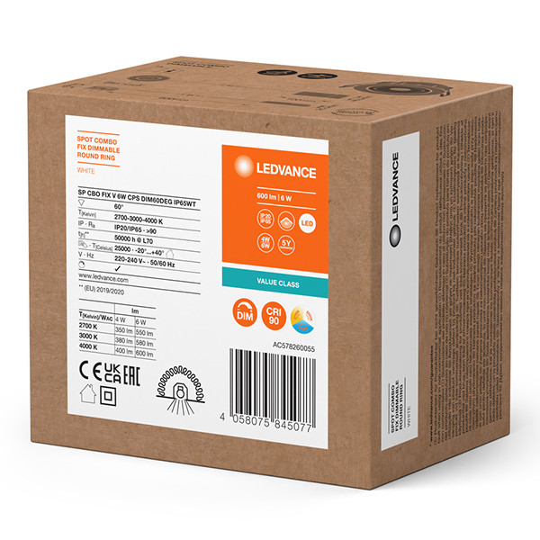 Osram Led inbouwspot | Rond | 2700-3000-4000K | Wit | Ø 68mm | IP65/20 | Dimbaar | 6W LOS02271 - 2