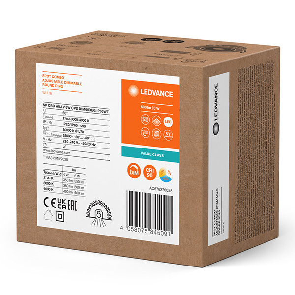 Osram Led inbouwspot | Rond | 2700-3000-4000K | Wit | Ø 68mm | IP65/20 | Dimbaar | 6W LOS02272 - 2