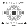 Osram Led inbouwspot | Rond | 2700-3000-4000K | Wit | Ø 68mm | IP65 | Dimbaar | 6W LOS02347 - 5