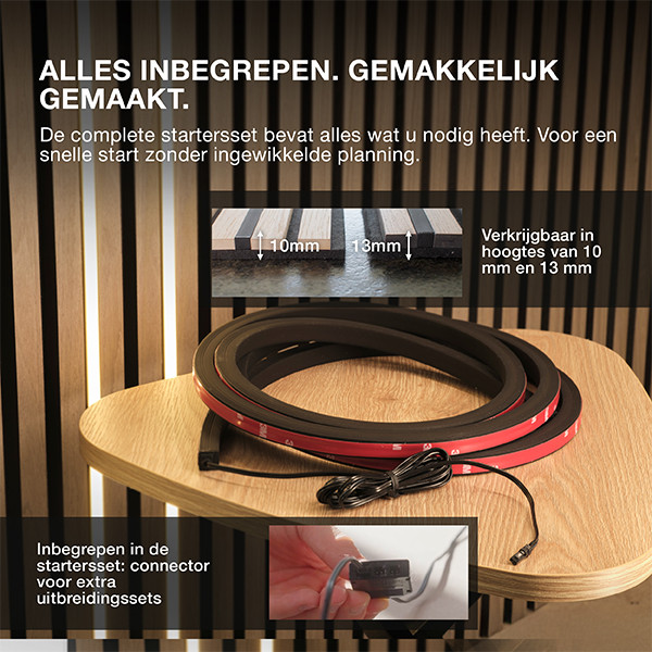 Osram Led strip voor Akoestische Panelen | Flex | 2.6 meter | 3000K | 10mm | Start Set LOS01966 - 8