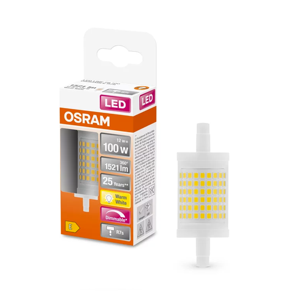 Osram R7S LED lamp | Staaflamp | 78mm | 2700K | Dimbaar | 12W (100W)  LOS00346 - 1