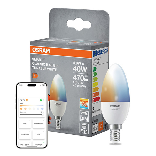 Osram Smart lamp E14 | Kaars B40 | Mat | 2700-6500K | Matter over WiFi | 4.9W (40W) LOS02355 - 1