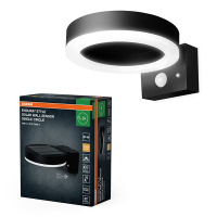 Osram Solar Wandlamp met sensor | Beweging & schemer | 3000K | IP44 | Zwart | 6W LOS02098