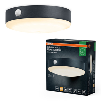Osram Solar Wandlamp met sensor | Beweging & schemer | 3000K | IP44 | Zwart | 6W LOS02099