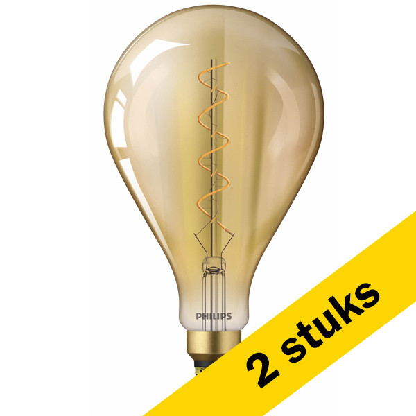Aanbieding: 2x Philips LED lamp E27 | Peer A160 | Vintage | Goud | 1800K | Dimbaar | 4.5W (28W) LPH02644 - 1