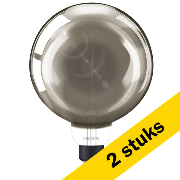 Aanbieding: 2x Philips XXL lamp E27 | Globe G200 | Smoky | 1800K | Dimbaar | 6.5W (20W) LPH02660 - 1