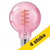 Aanbieding: 4x Philips LED lamp E27 | Globe G93 | Filament | Roze | 1800K | Dimbaar | 4.5W (25W) LPH02251 - 1