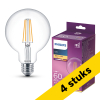 Aanbieding: 4x Philips LED lamp E27 | Globe G95 | Filament | 2700K | 5.9W (60W) LPH04252 - 1