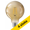 Aanbieding: 4x Philips LED lamp E27 | Globe G95 | Filament | Goud | 1800K | 3.1W (25W) LPH03251 - 1