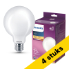 Aanbieding: 4x Philips LED lamp E27 | Globe G95 | Mat | 2700K | 7.8W (75W) LPH04268 - 1