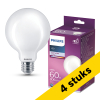 Aanbieding: 4x Philips LED lamp E27 | Globe G95 | Mat | 4000K | 5.9W (60W) LPH04256 - 1