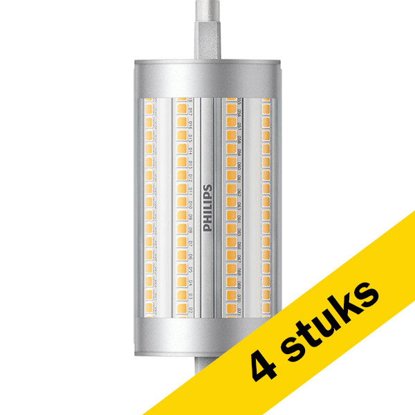 Aanbieding: 4x Philips R7S LED lamp | Staaflamp | 118mm | 3000K | Dimbaar | 17.5W (150W) LPH02642 - 1