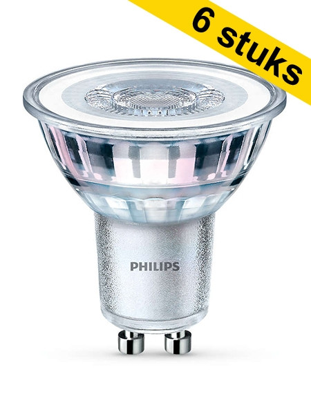 Philips Aanbieding: 6x Philips GU10 LED spot | 4000K | 2.7W (25W)  LPH00200 - 1