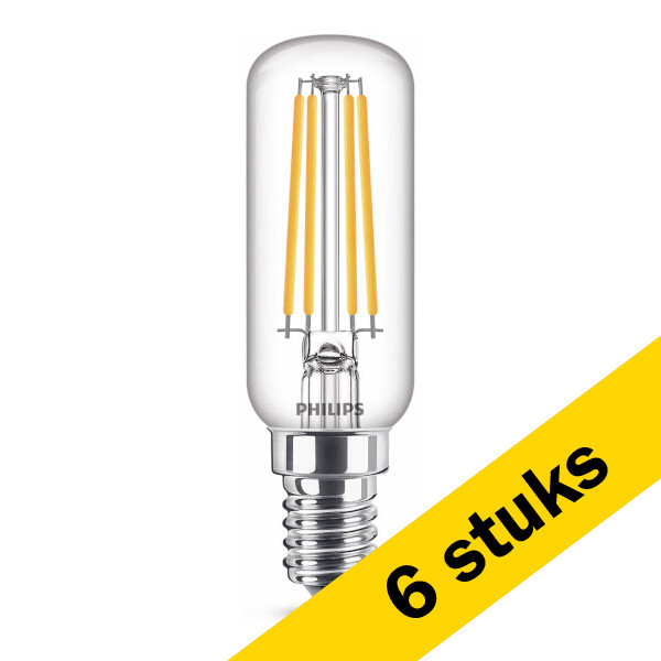 Philips Aanbieding: 6x Philips LED lamp E14 | Buis T25 | Filament | Helder | 2700K | 4.5W (40W)  LPH02466 - 1