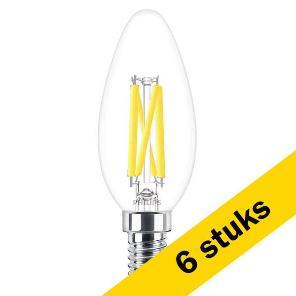 Aanbieding: 6x Philips LED lamp E14 | Kaars B35 | Filament | 2200-2700K | WarmGlow | 5.9W (60W) LPH02562 - 1