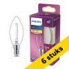 Aanbieding: 6x Philips LED lamp E14 | Kaars B35 | Filament | 2700K | 1W (15W) LPH04148 - 1