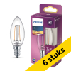 Aanbieding: 6x Philips LED lamp E14 | Kaars B35 | Filament | Helder | 2700K | 1.9W (25W) LPH04166 - 1