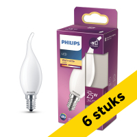 Aanbieding: 6x Philips LED lamp E14 | Kaars BA35 | Mat | 2700K | 1.9W (25W) LPH04175