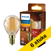 Aanbieding: 6x Philips LED lamp E14 | Kogel P45 | Filament | Goud | 1800K | 6W (40W) LPH03325 - 1