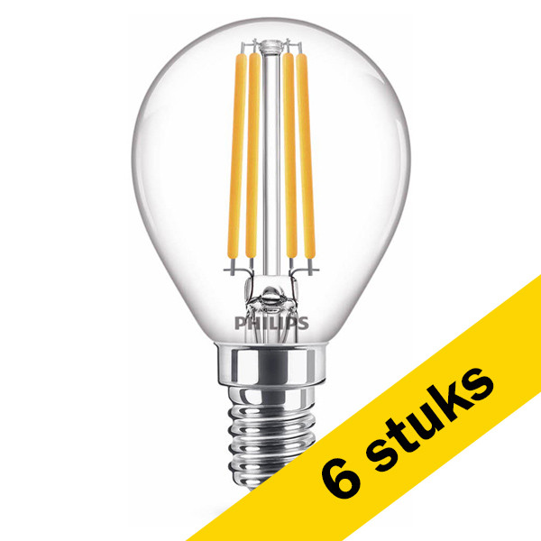 Aanbieding: 6x Philips LED lamp E14 | Kogel P45 | WarmGlow | Filament | 2200-2700K | Dimbaar | 3.4W (40W) LPH02552 - 1